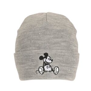 Mickey Mouse - Gray - Embroidered Knit Standard Cuff Beanie